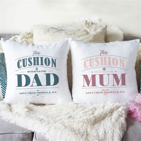 Spot on christmas (or any time of the year) gift for new born to give to mum and dad this year. Personalised Pair Of Mum & Dad Cushions | The Gift Experience