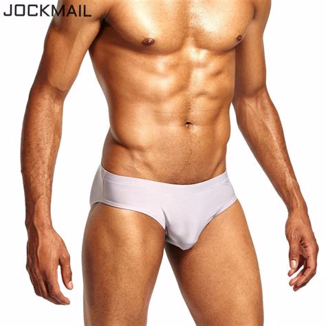 JOCKMAIL Nylon Ice Silk Mens Sexy Underwear Men Bikini Brief Sissy Panties Gay Sleepwear Quick