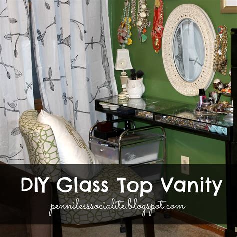 The table top comes with 1 in. Penniless Socialite: DIY: Glass Top Vanity from an Ikea Shelf