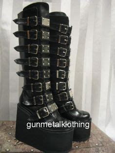 We have a huge range of flatforms, platforms, combat boots and more. Trinity Boots in 2019 | Spooky | Goth shoes, Goth boots, Boots