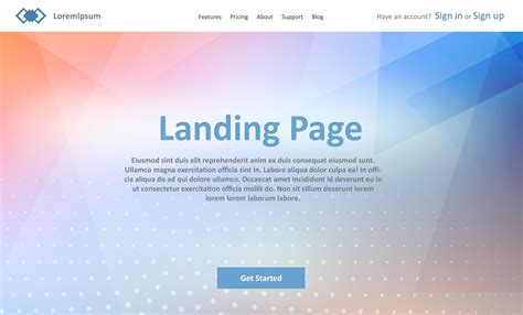 Landing page website template with abstract low poly design - Download ...