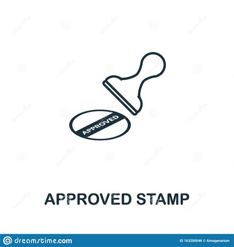 Approved Stamp Icon Outline Style. Thin Line Creative Approved Stamp ...