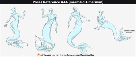Poses Reference 44 Mermaid Merman By Anastasia Berry Pose