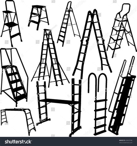 Ladders Collection Vector 63620740 Shutterstock
