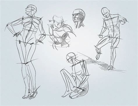 An Image Of Sketches Of People Doing Different Things