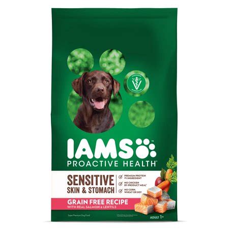 This breaks down the food molecules into smaller components. IAMS PROACTIVE HEALTH Sensitive Skin & Stomach Grain Free ...