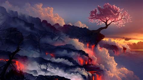Cool Anime Landscape Wallpapers Wallpaper Cave