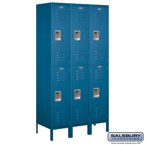 15 Wide Double Tier Standard Metal Locker 3 Wide 6 Feet High 18