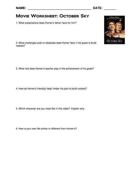 October Sky Questions Answer Key Pdf Airslate Signnow