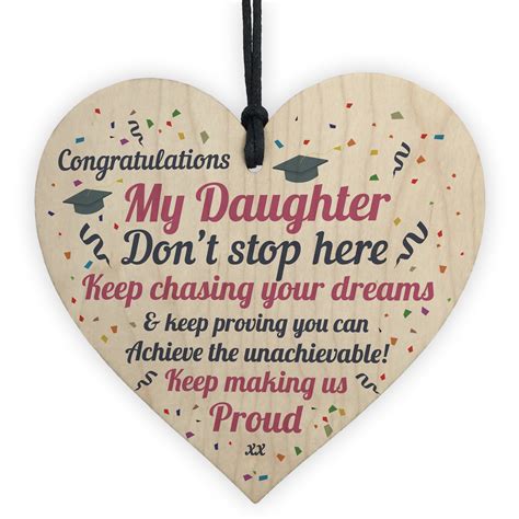 Graduation Ts For Daughter Wooden Heart Plaque Congratulations