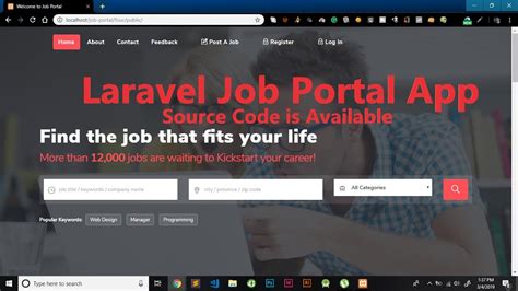 Laravel Job Portal Job Portal App In Laravel With Source Code Job
