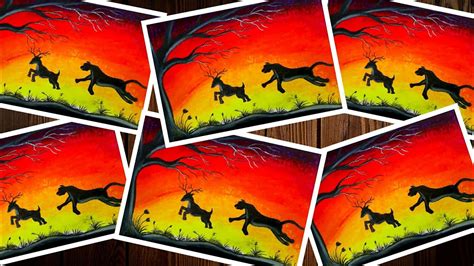 Tiger sunset moonlight scenery drawing with oil hey guys today drawing is a poster drawing with slogan of international tiger day drawing.if u like the. international tiger day chart/poster drawing. how to draw ...