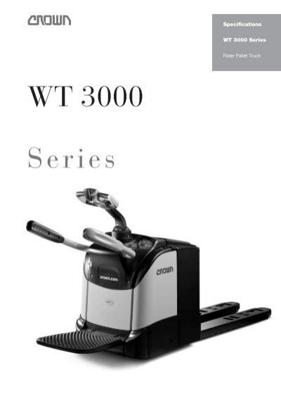 Wt 3000 Series Specifications Crown Equipment Corporation