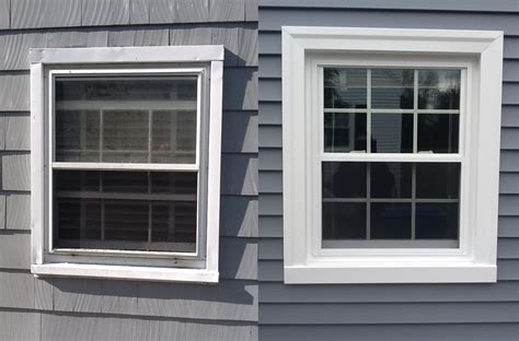 Before And After House Exterior Blue Window Trim Exterior Windows