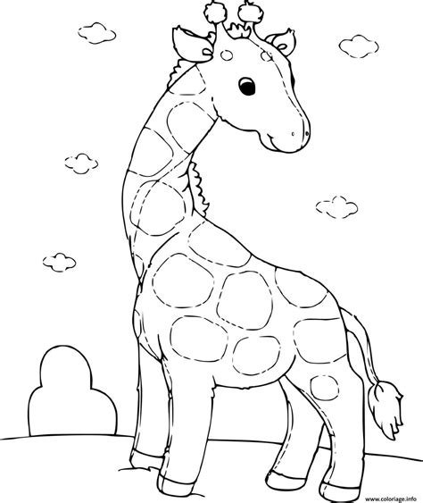 Coloriage Girafe Dessin Facile Coloriage Girafe Maternelle Bebe