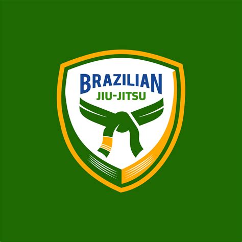 Brazilian Jiu Jitsu Distintivo Emblema Cinto Logotipo ícone Ilustração