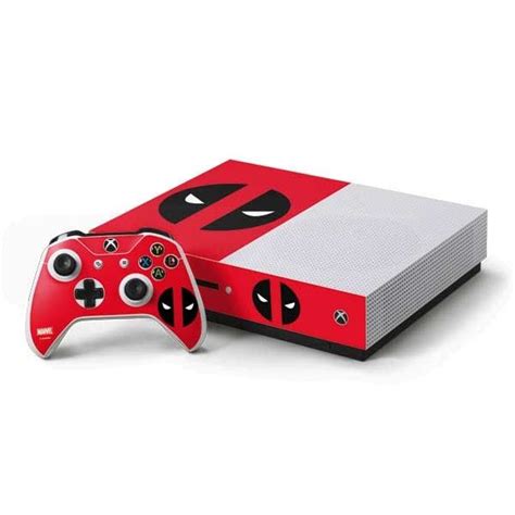 Deadpool Logo Red Xbox One S Console And Controller Bundle Skin Xbox