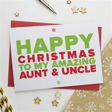 Christmas Card For Amazing Auntie And Uncle By A Is For Alphabet