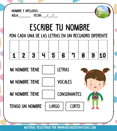 Cuadernillo Practico Mi Nombre Especial Para Niños De Primaria