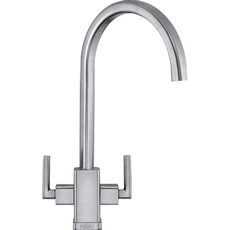 Franke Mythos Mtx Silk Steel Twin Lever Kitchen Sink Mixer Tap