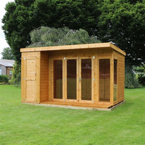 WALTONS EST. 1878 Wooden Garden Summerhouse with Side Shed 12x8 Garden