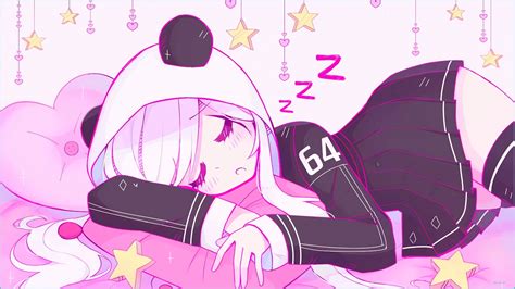 Cute Anime Girl Sleepy Telegraph
