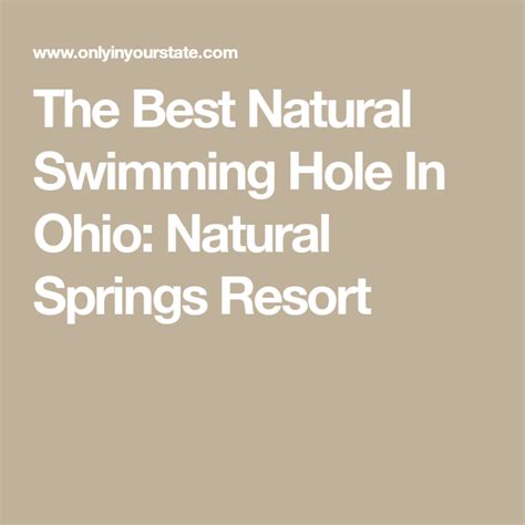The Natural Swimming Hole In Ohio That Will Take You Back To The Good