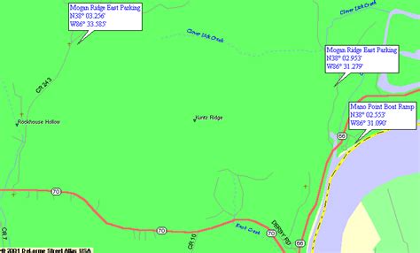 Map To Mogan Ridge East Trail In Hoosier National Forest In Indiana