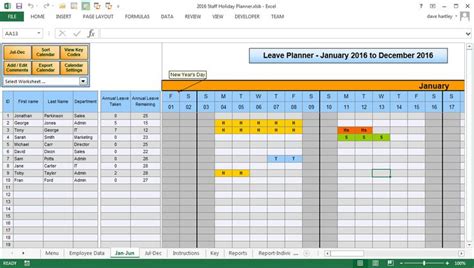Employee Vacation Planner Template Excel Inspirational Employee