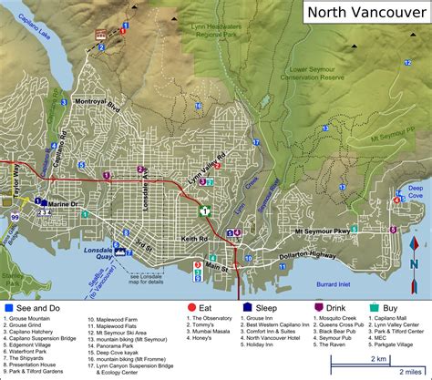 North Vancouver Map Map Of North Vancouver Bc British Columbia Canada