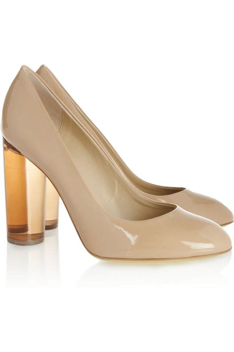 Lyst Stella Mccartney Perspex And Faux Patent Leather Pumps In Natural