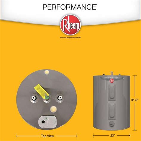 Rheem Performance 38 Gal Short 6 Year 4500 4500 Watt Elements Electric Tank Water Heater