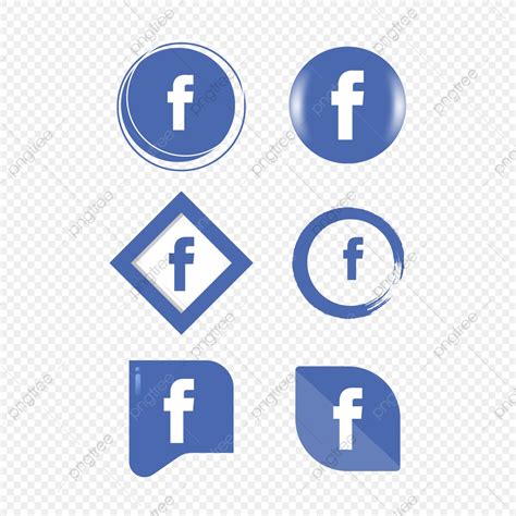 Facebook Icon Logo Collection Set Social Media Vector Illustrator Fb