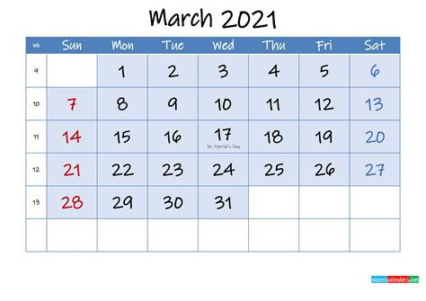 Free Printable March 2021 Calendar Word Riset