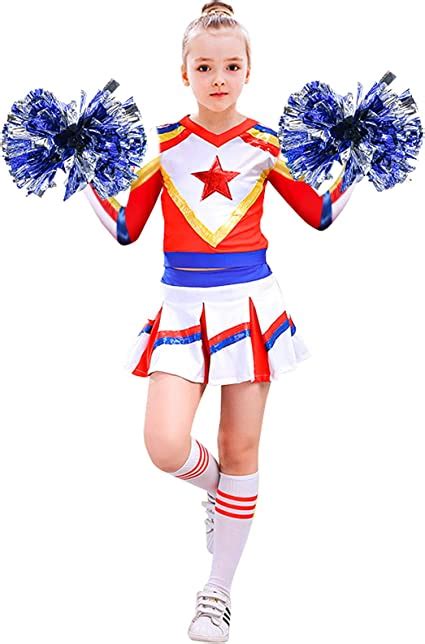Tacobear Cheerleader Kostüm Kinder Mädchen Cheerleading Uniform Mit