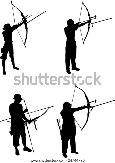 Archers Action Vector Illustration Stock Vector Royalty Free 24744790
