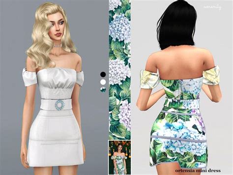 Serenity Ccs Ortensia Mini Dress Ortensie Sims The Sims