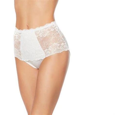 Sexy Rhonda Shear White Sheer Cross Dye Lace Pin Up Brief Panties New EBay