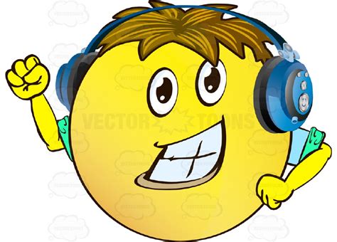 Cartoon Clipart Cheering Yellow Smiley Face Emoticon With Arms