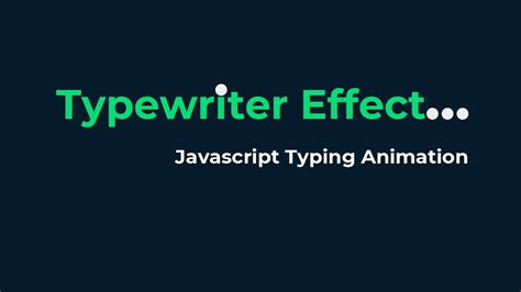 Javascript Typewriter Effect Js Typing Animation Cspoint Youtube