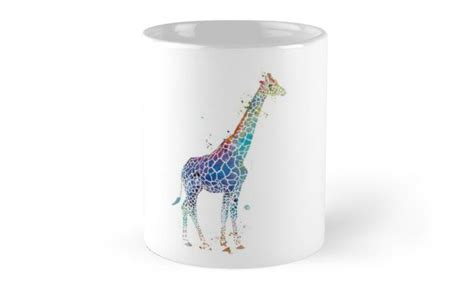 Blue Giraffe Coffee Mug By Monnprint Giraffe Mugs Home Office Decor