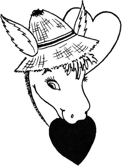 In any black and white illustrations used in a website, the web designer should give much importance to the context, composition and lighting effects. Cute Vintage Donkey Valentine! - The Graphics Fairy