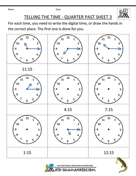 Math Salamanders Time Worksheets Images And Photos Finder