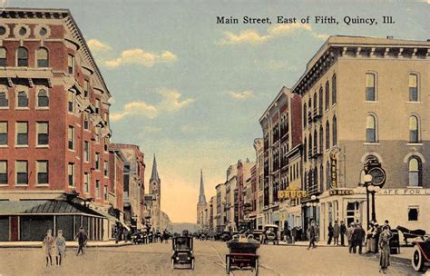 Quincy Illinois Main Street East Of Fifth Antique Postcard K106082 Ebay