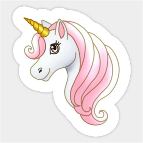Cute Kawaii Unicorn With Light Pink Mane Cute Unicorn Sticker