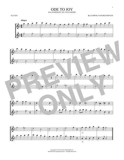 Ludwig Van Beethoven Ode To Joy Sheet Music Notes Download