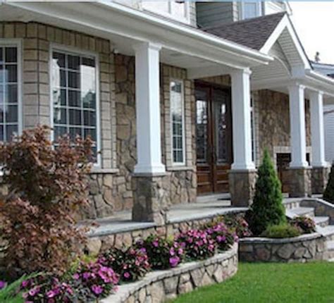 80 Exterior House Porch Inspirations With Stone Columns Front Porch