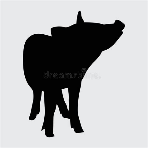 Pig Silhouette Pig Isolated On White Background Stock Vector