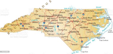 The major city names are: Full Map Of North Carolina With Cities And Towns Marked ...
