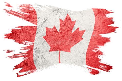 Grunge Canada Flag Canada Flag With Grunge Texture Brush Stroke Stock